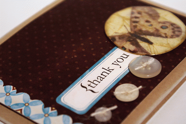 cracked glass butterfly card - detail
