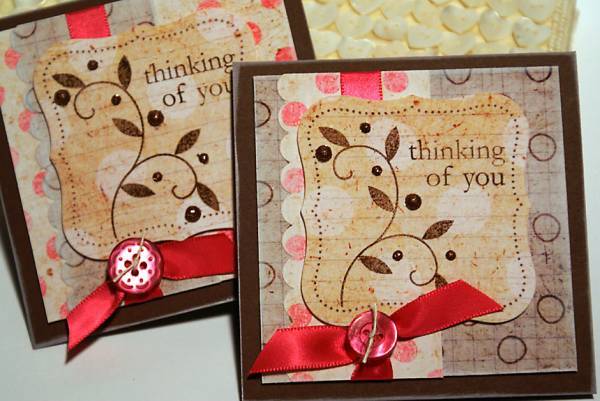 rustic dot thinking of you card