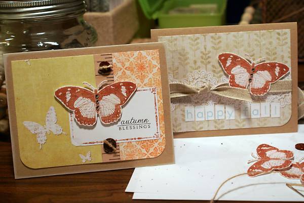 rustic fall butterfly cards
