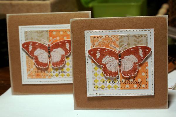 rustic butterfly patchwork cards