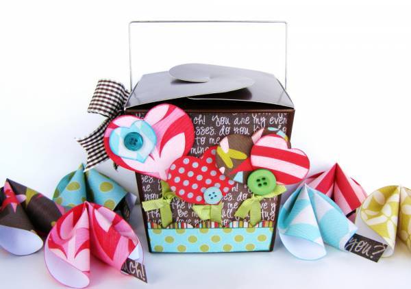 Valentine's Take-Out Box with Fortune Cookies