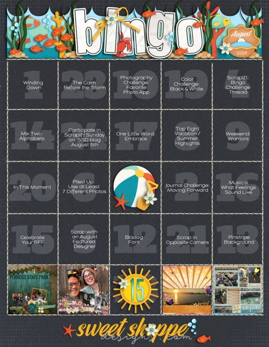 August 2018 Bingo Card