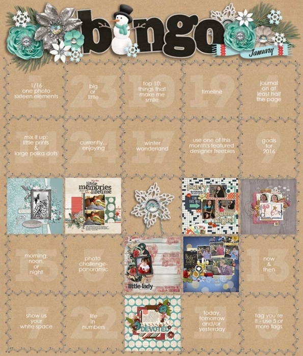 January 2016 Bingo Card