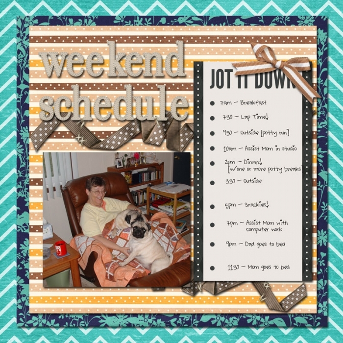 O5 - Weekend Schedule (dog version)