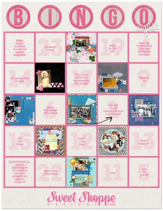 Bingo Card for August - Pattern
