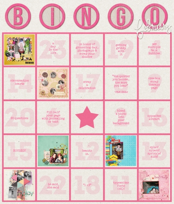 Feb Bingo Tracker - Lynette