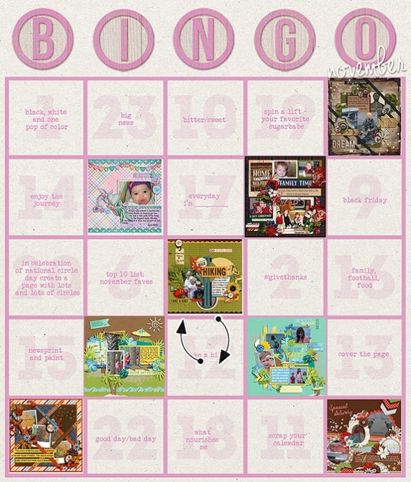 November Challenge Bingo Card