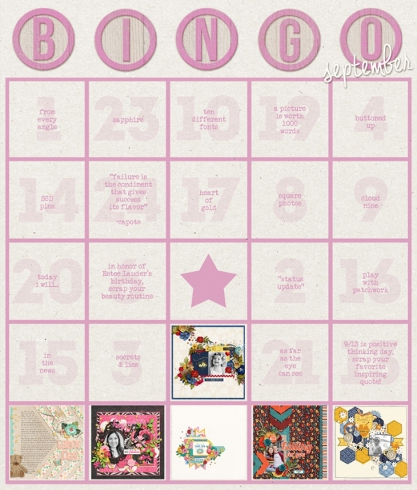 September Bingo Card