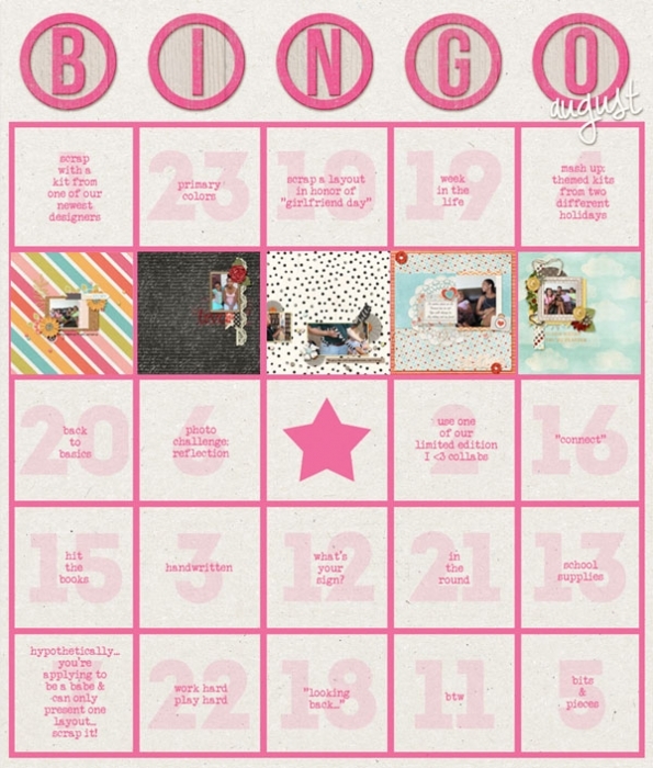 Bingo Card for August