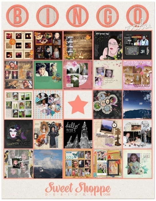 Finished bingo card October