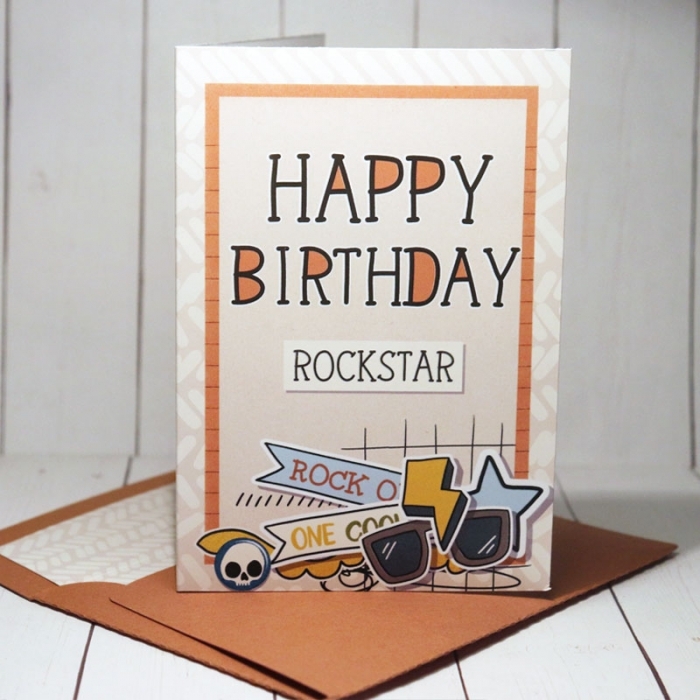 Happy Birthday card with matching envelope