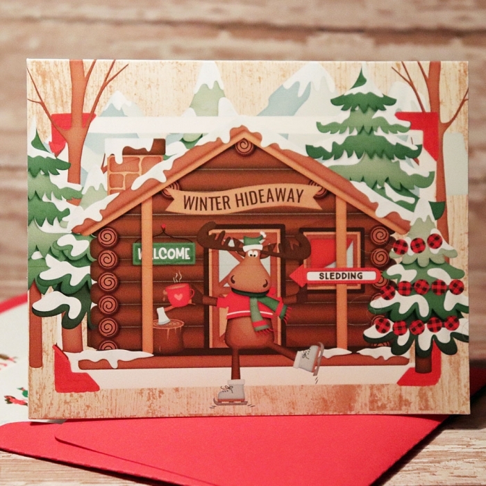 Cabin Fever card with matching envie