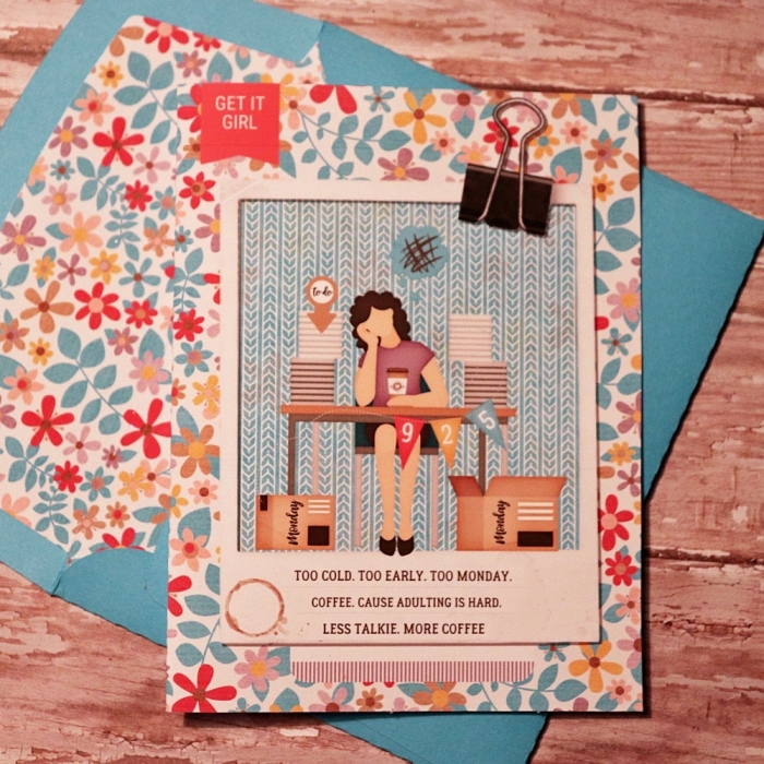 Manic Monday card with matching envie