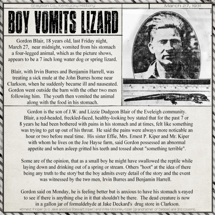 Boy Vomits Lizard
