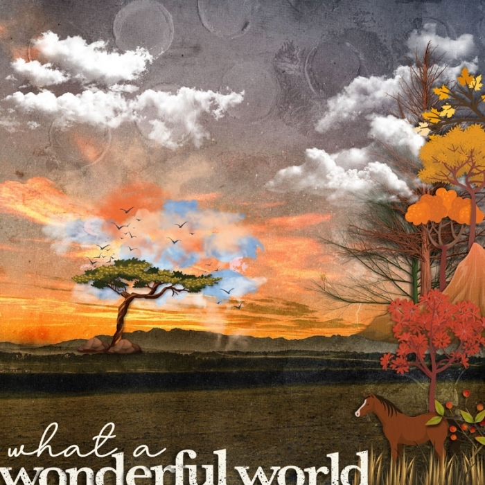 Photo-less landscape w elements &amp; papers