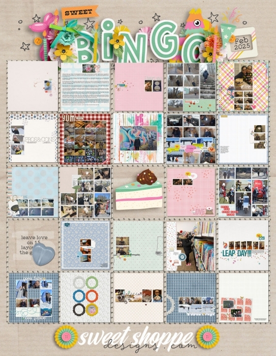 Completed Bingo Card Feb 2025