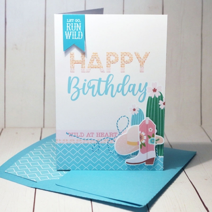 Happy Birthday card with matching envelope